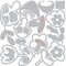 Sizzix Thinlits Die Set 24PK - Happy Florals Mushrooms by Letters by Shells
